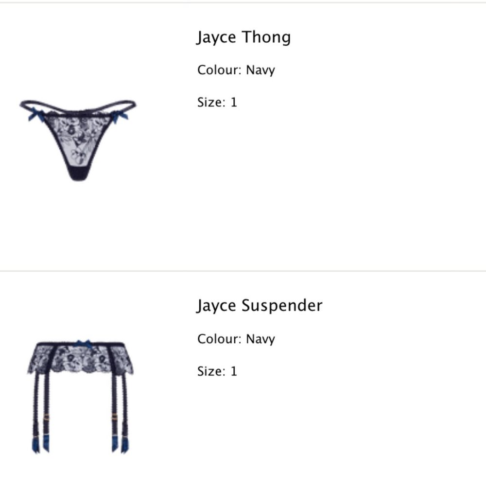 Agent Provocateur thong and suspenders